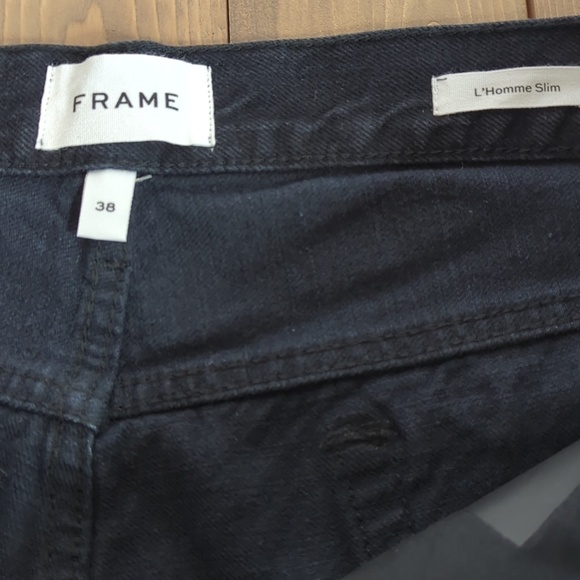 Frame Men’s Black Noir Shred Slim Fit Distressed Jeans NWT - Picture 3 of 14